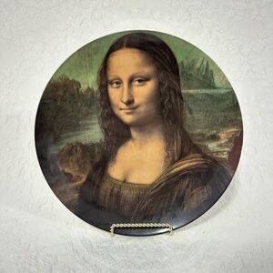 VTG Mona Lisa Decorative Plate - Brown and Green
